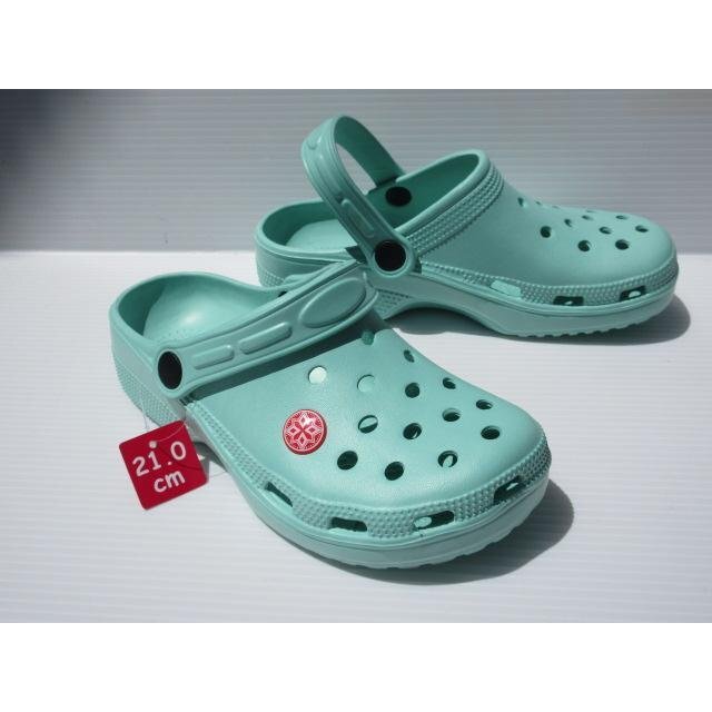即決 21.0 水濡れOK BZ36601 ミント 超軽量 つま先 カバー ガード 前かぶり サボ クロッグ モード 履き サンダル プール つっかけ拍卖