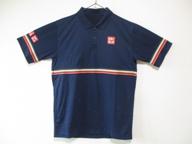 送料無料 未使用 UNIQLO ユニクロ 2018 全豪オープン 錦織圭 選手着用モデル ドライEX ポロシャツ ネイビー サイズM拍卖