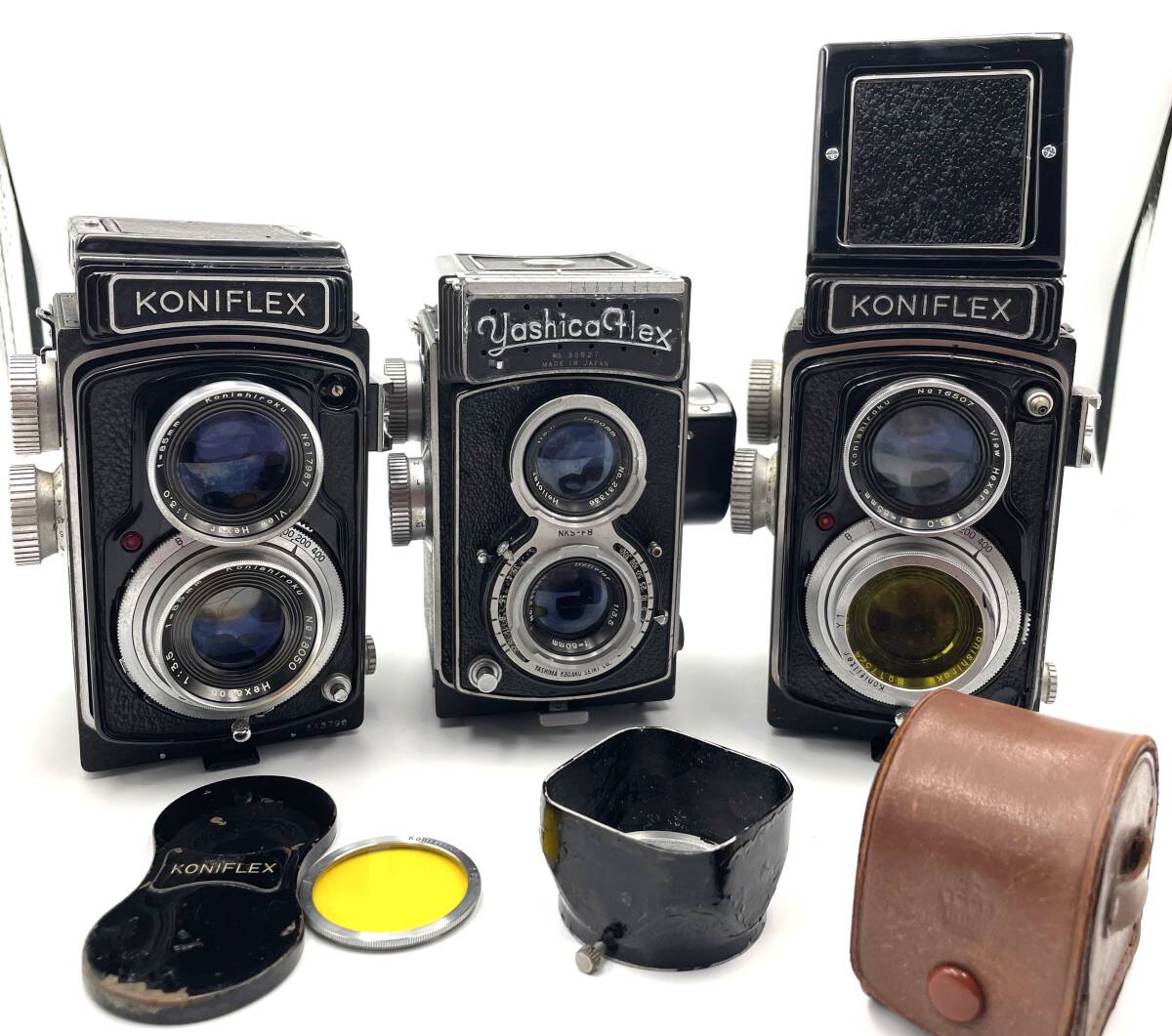 KONIFLEX レンズフード キャップ フィルター YASHICA FLEX 輸出用 ? KONIFLEX コニフレックス ヤシカ フレックス rolleiflex拍卖