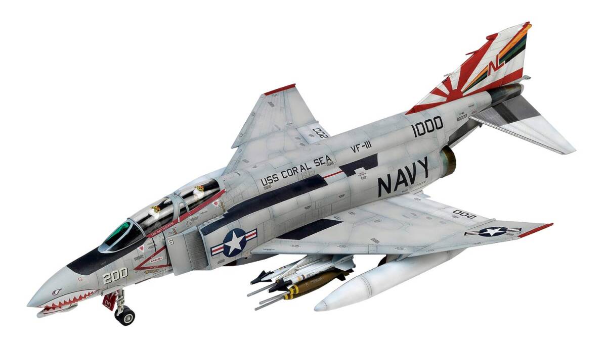 【中古】童友社(DOYUSHA) 1/48 凄!プラモデル No.5 F-4B ファントム2 VF-111サンダウナーズ 色分け済みプラモデル拍卖