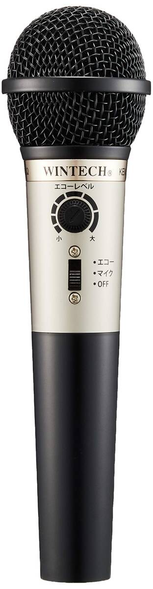 【中古】WINTECH カラオケエコーマイクロホン ブラック×ゴールド KEM-02拍卖