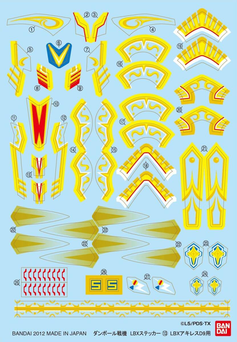 【中古】ダンボール戦機W (ダブル) LBX ステッカー 13 LBX アキレスD9用拍卖