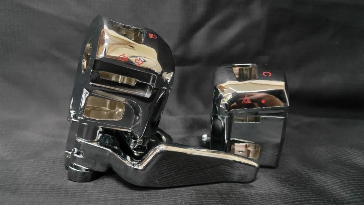 【管B2】ヤマハ・マグザム・SG17J/SG21J・メッキスイッチボックス左右セットパーキングレバー付き拍卖