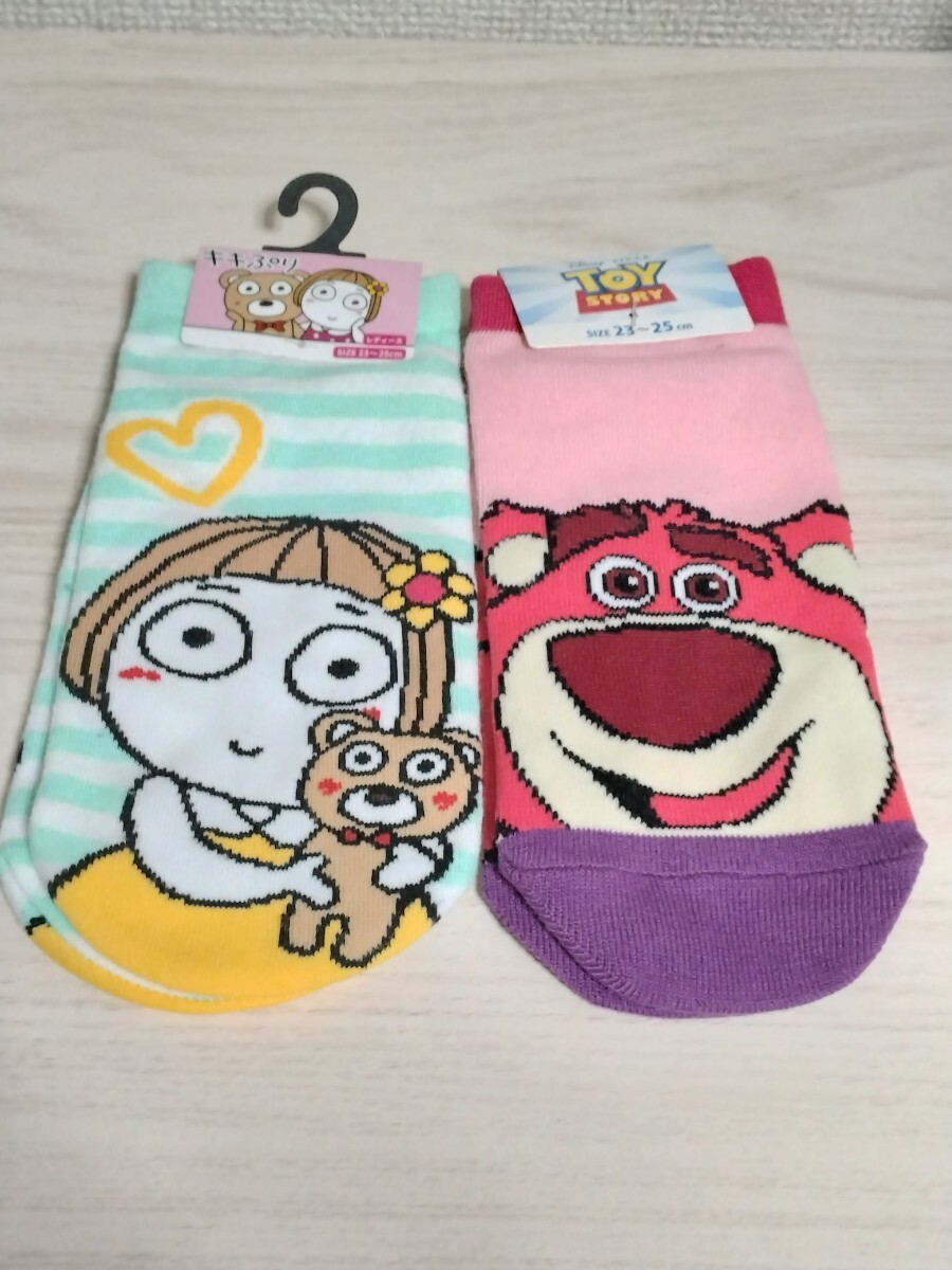 靴下 2組セット Disneyトイ・ストーリー キキプリ ポップなソックス 23〜25cm拍卖