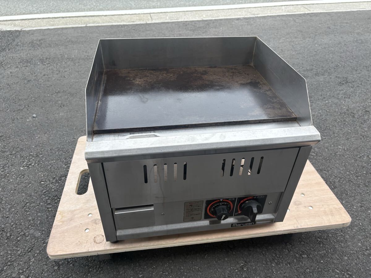 ■中古品 マルゼン 卓上ガスグリドル LPガス 幅450x奥460x高480mm 型式、年式不明 動作問題なし 厨房■拍卖