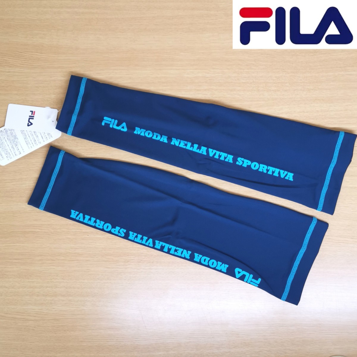 新品☆FILAアームカバー☆ネイビー☆ 水陸両用 日焼け防止☆フィラ 送料無料!拍卖