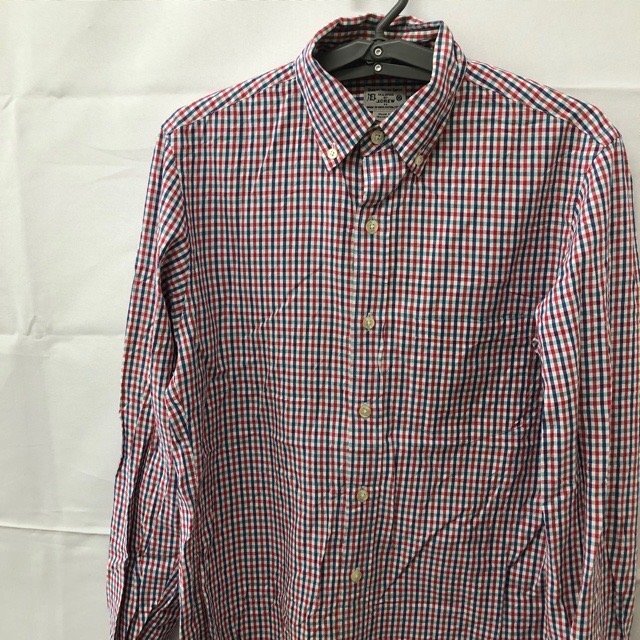EE217 ジェイクルー XS アメリカ古着 コットン TAILORED 長袖シャツ レッド系 J.crew レディース拍卖