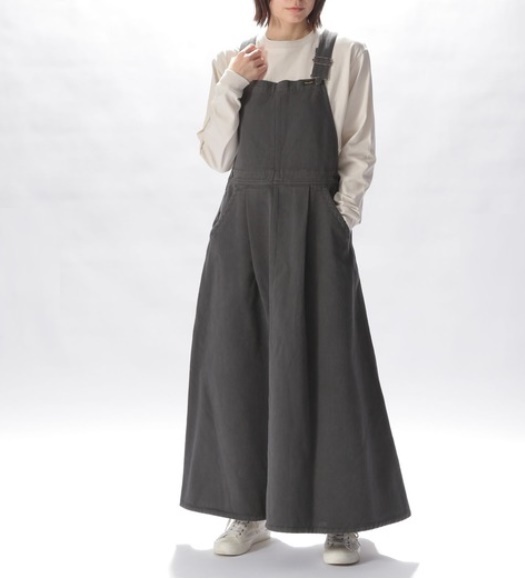 美品 Wrangler ジャンパースカート ニコアンドコラボ ワンピース チャコールグレー ラングラー拍卖