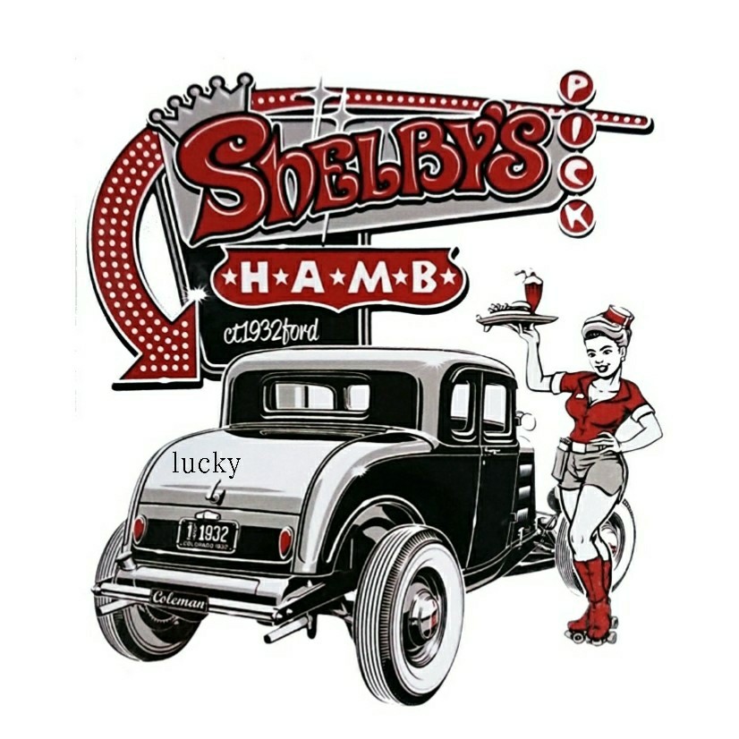 ヴィンテージ レトロ 転写 ステッカー 車 カッティングステッカー シール シート デカール クラシック カー ガール バイク 装飾 luk334拍卖