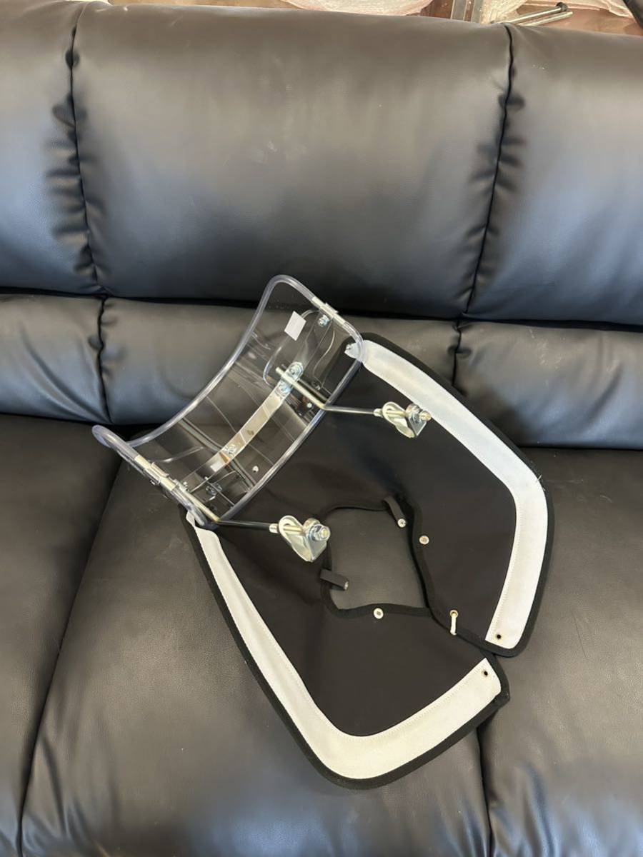 アサヒ風防 完成済み 短風防リーゼント仕様 クリアー 黒タレ新品未使用 CBX CBR ホーク gt380 GS400 Z2 z1拍卖