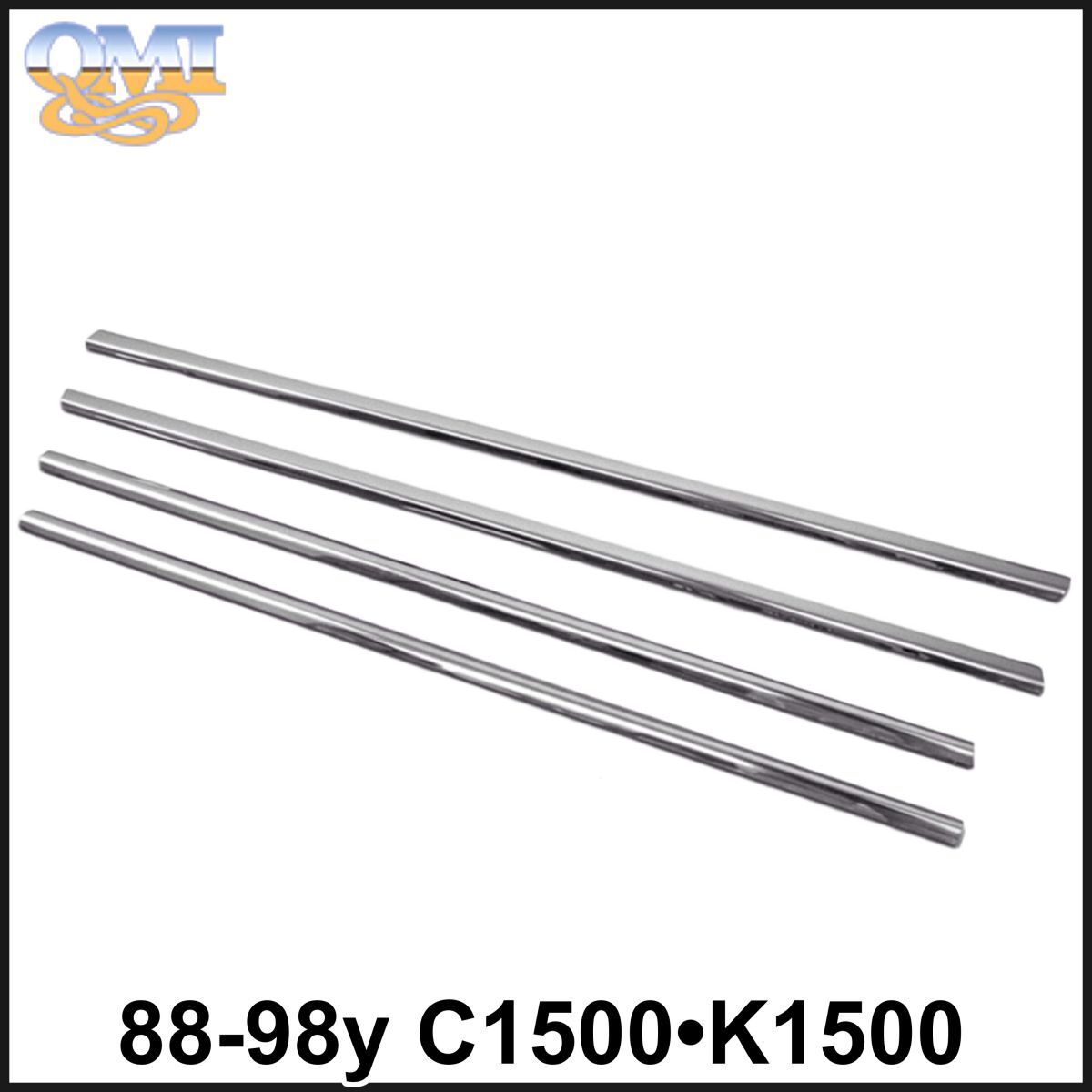 税込 QMI 水切りモールカバー サイドウインドウモールカバー クローム ステンレス 4pc 88-98y C1500 K1500 クルーキャブ 即決 即納 在庫品拍卖