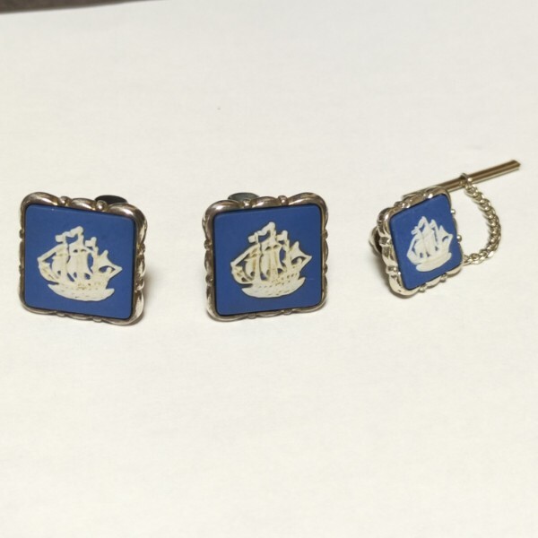 ウエッジウッド カフス タイピン シルバー色 GOLDEN HINDO 船拍卖