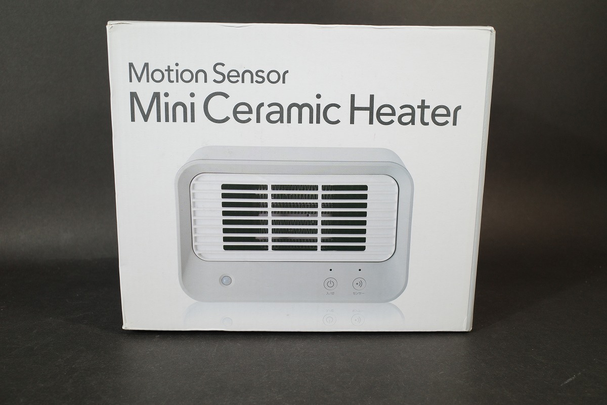 美品 ミニセラミックヒーター 人感センサー付 コンパクト 小型 MotionSensor CH-T1832 ホワイトグレー拍卖