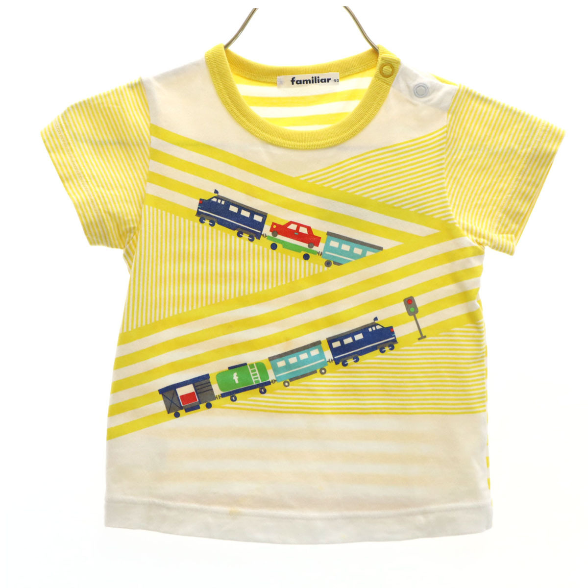 Familiar ファミリア 日本製 貨物列車 半袖 Tシャツ 90 イエロー キッズ拍卖