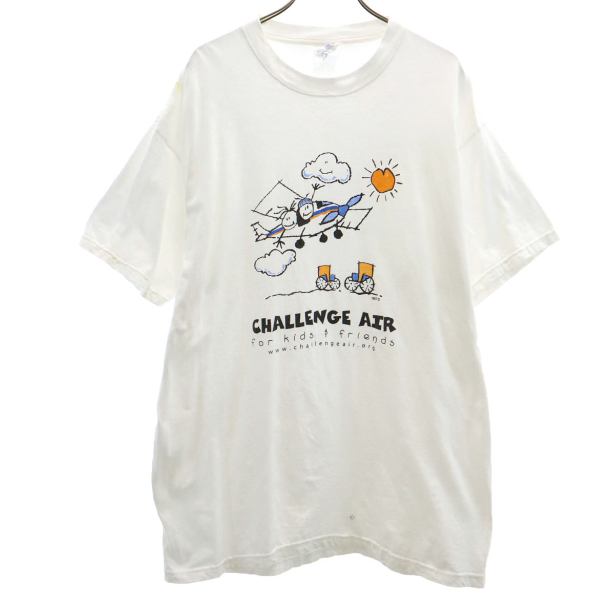 Hanes ヘインズ 90s オールド challenge air for kids and friends 半袖 Tシャツ L ホワイト BEEFY-T メンズ拍卖