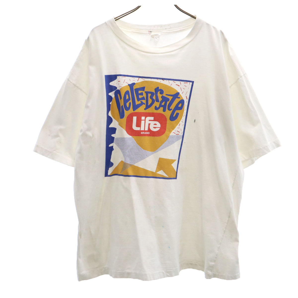 90s オールド CELEBRATE 半袖 Tシャツ ホワイト シングルステッチ メンズ拍卖