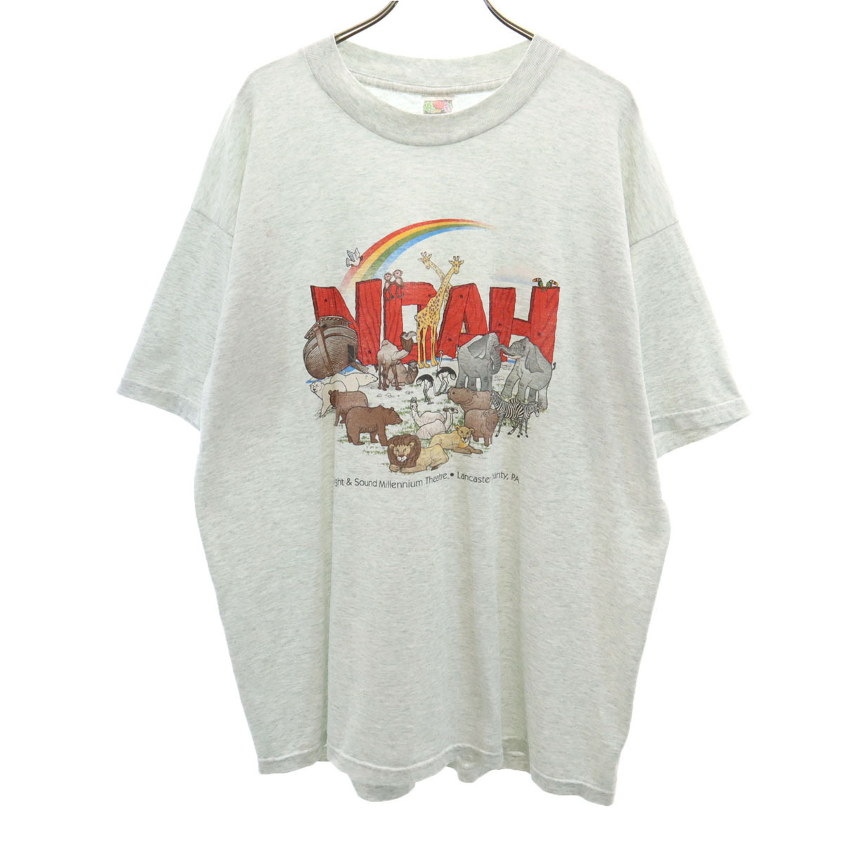 FRUIT OF THE LOOM BEST フルーツオブザルーム ベスト ノアの方舟 アニマル 半袖 Tシャツ XL グレー メンズ拍卖