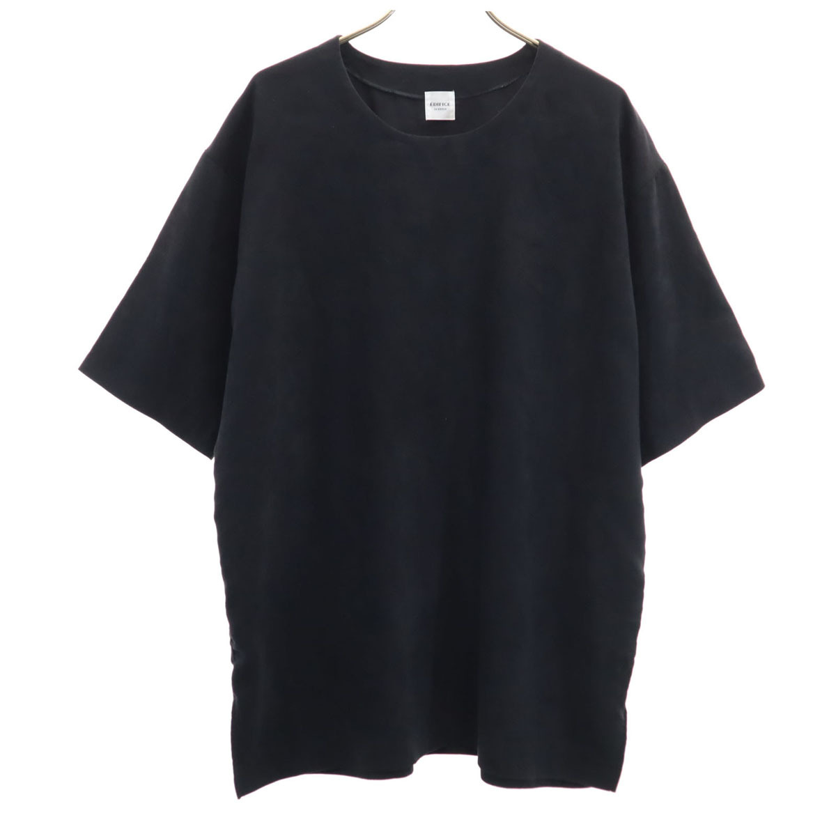 EDIFICE エディフィス 日本製 半袖 フェイクスエード Tシャツ 46 黒 メンズ拍卖