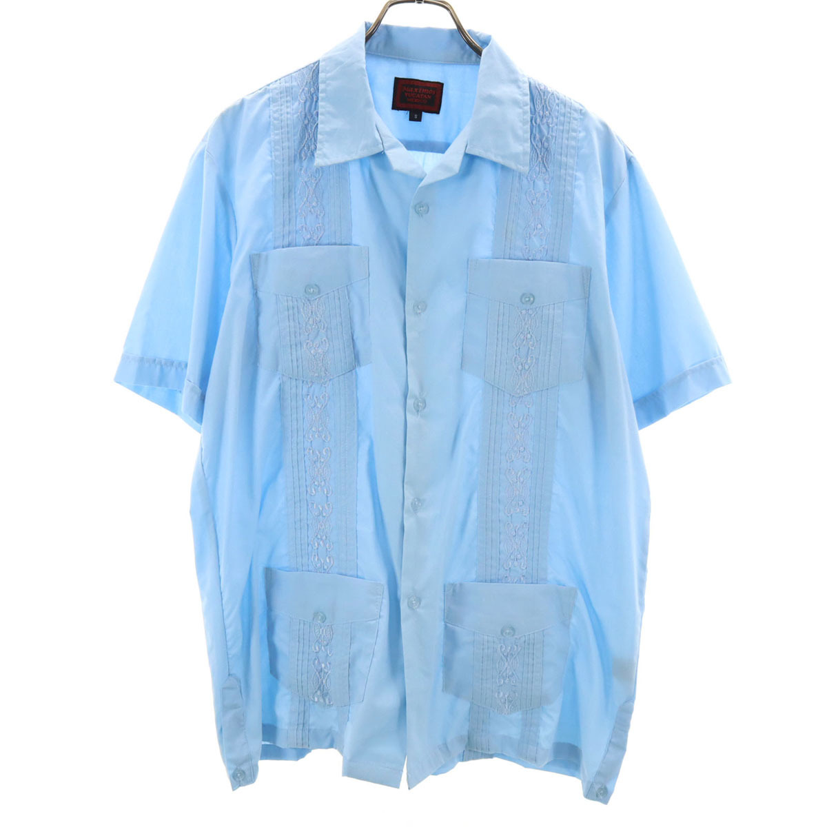 maximos yucatan mexico 90s 00s オールド 半袖 キューバシャツ S ブルー メンズ拍卖