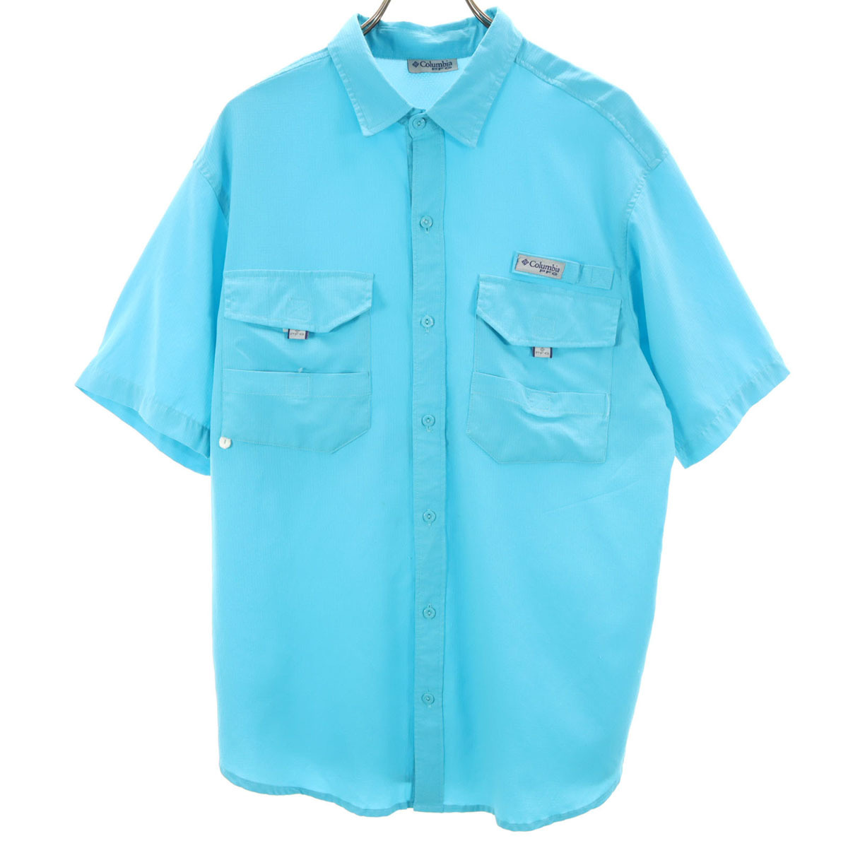 Columbia PFG コロンビアピーエフジー 半袖 フィッシング シャツ ブルー系 アウトドア メンズ拍卖
