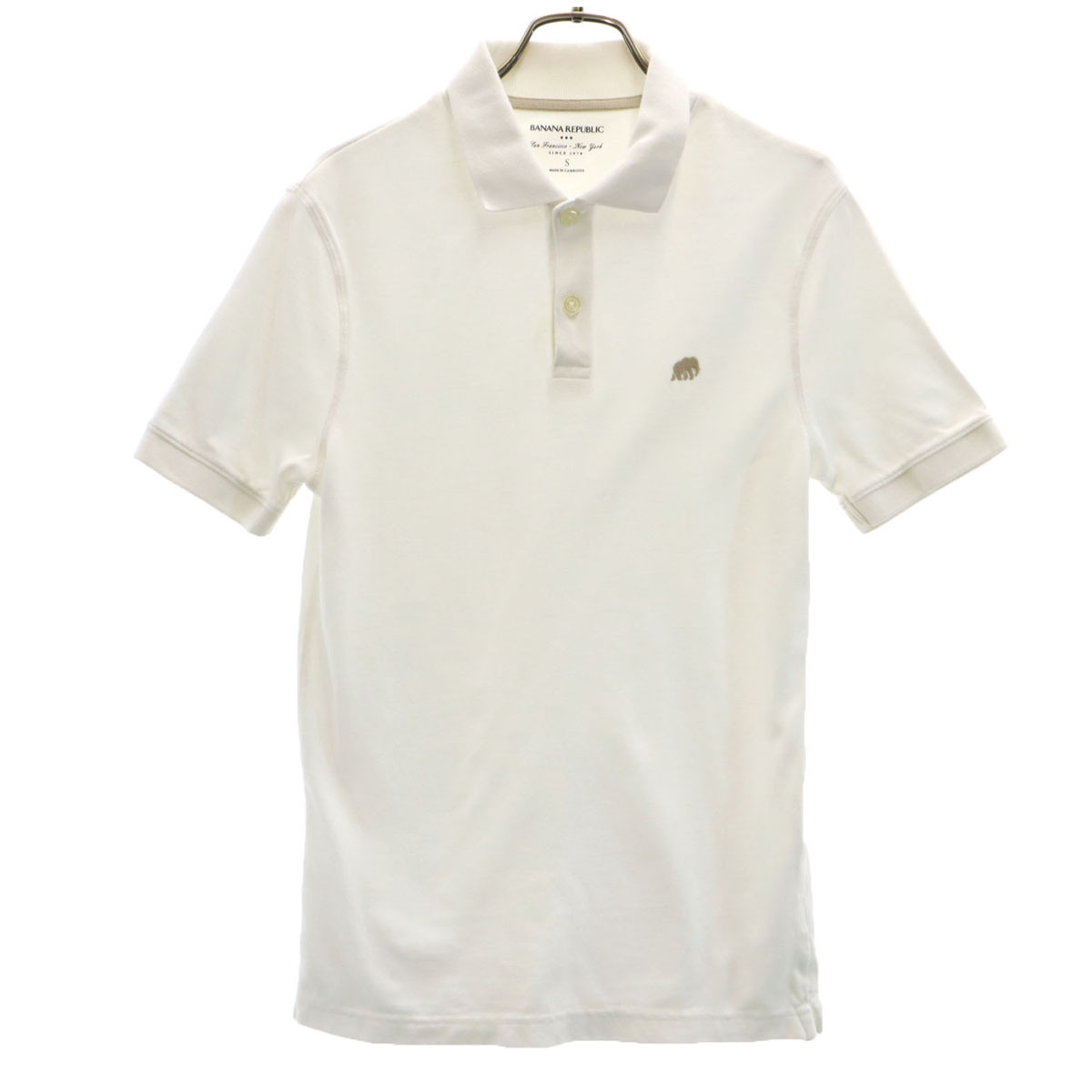 Banana Republic バナナリパブリック 半袖 ポロシャツ S ホワイト メンズ拍卖