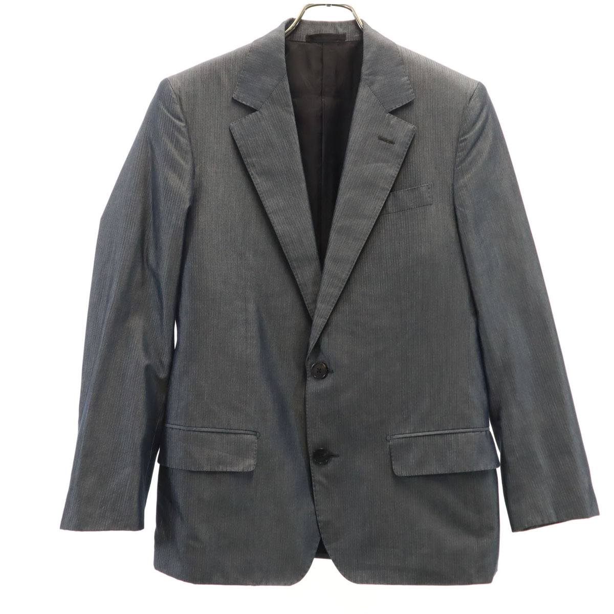 LOUIS VUITTON ルイヴィトン イタリア製 ヘリンボーン柄 デニムテーラードジャケット 46 チャコールグレー メンズ拍卖