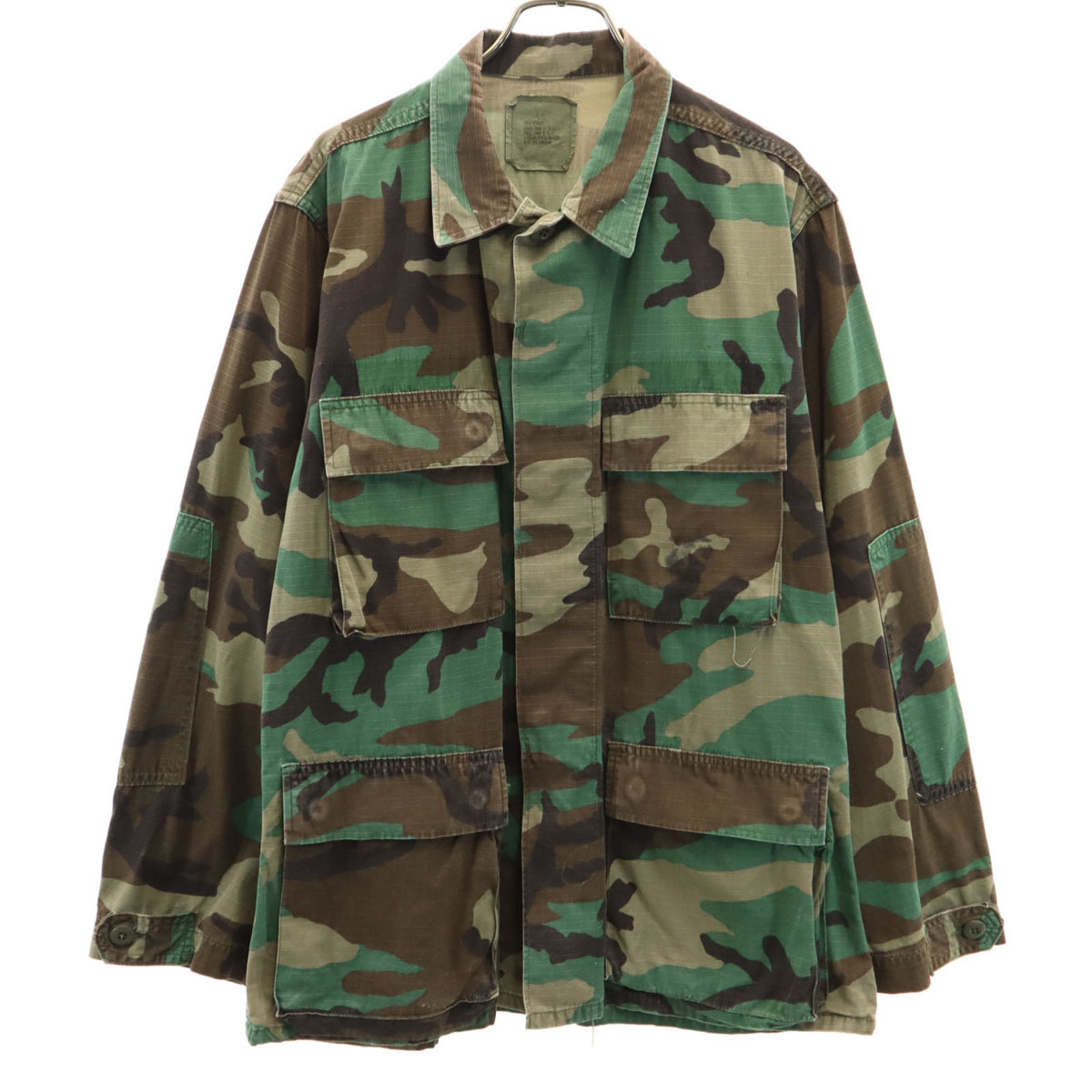 US ARMY アメリカ軍 80s 1989年 DLA ヴィンテージ アメアパ ウッドランド カモフラ柄 ミリタリージャケット S-M カーキ 迷彩 メンズ拍卖