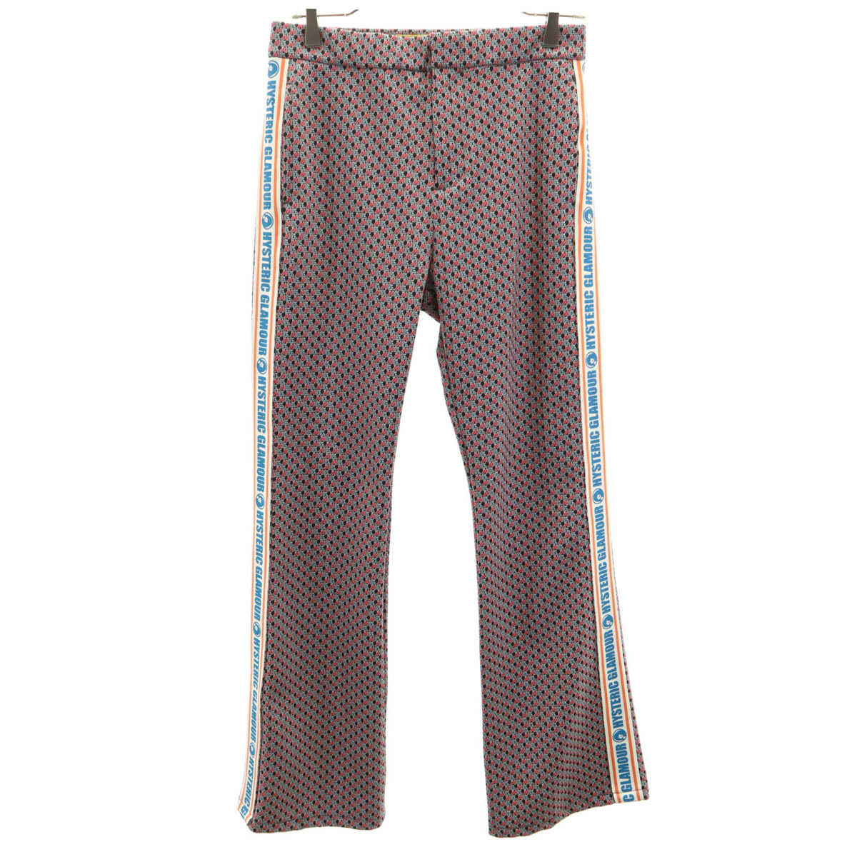 HYSTERIC GLAMOUR ヒステリックグラマー DIZZY & MILKY 日本製 総ロゴ フレアパンツ M マルチ レディース拍卖