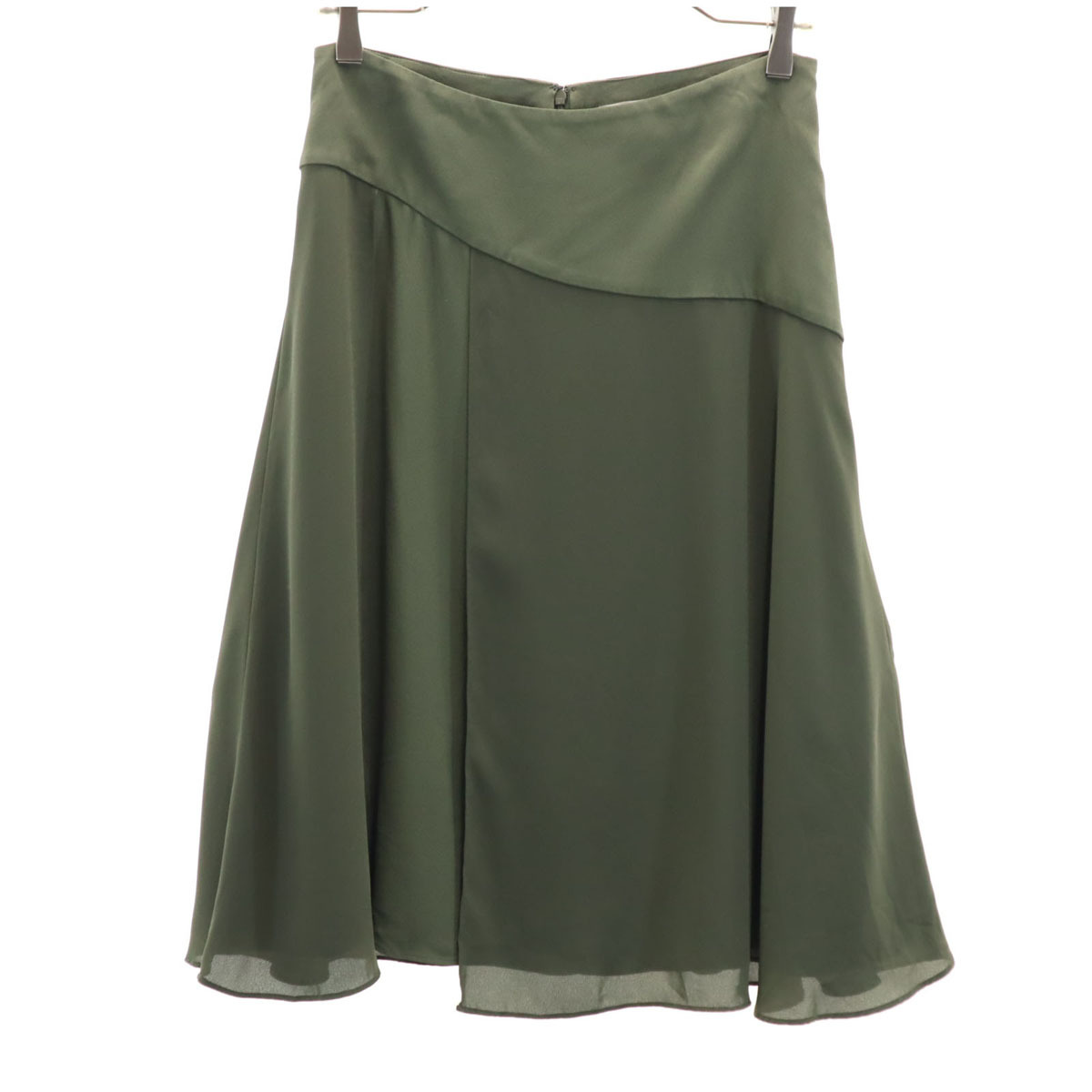 theory luxe セオリーリュクス ミモレ丈 フレアスカート 38 オリーブ系 レディース拍卖