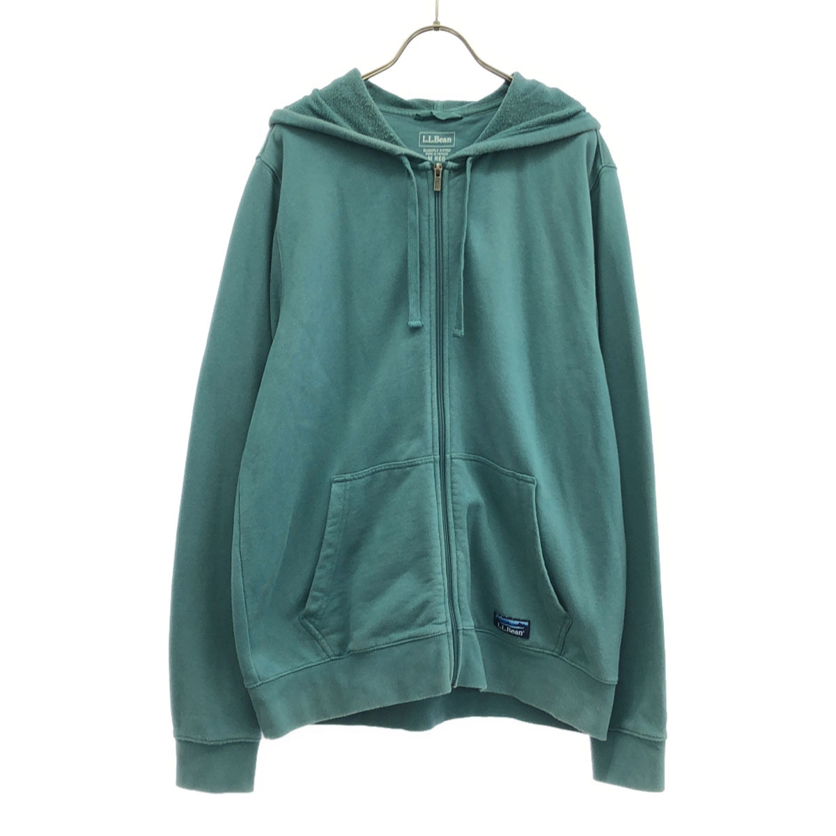 L.L.Bean エルエルビーン ロゴワッペン 長袖 スウェット ジップパーカー M ブルー アウトドア メンズ拍卖