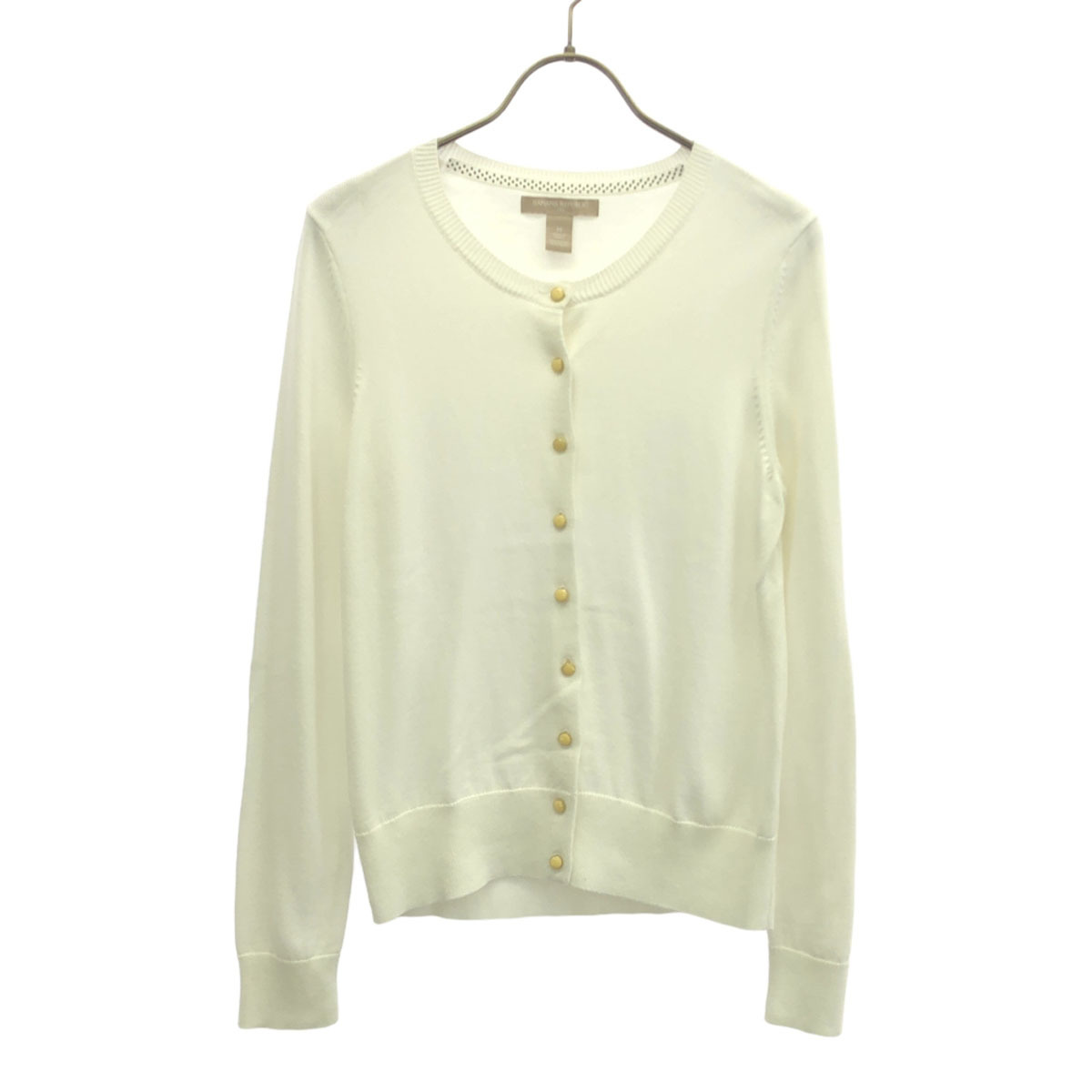 Banana Republic バナナリパブリック 長袖 クルーネック カーディガン M ホワイト レディース拍卖