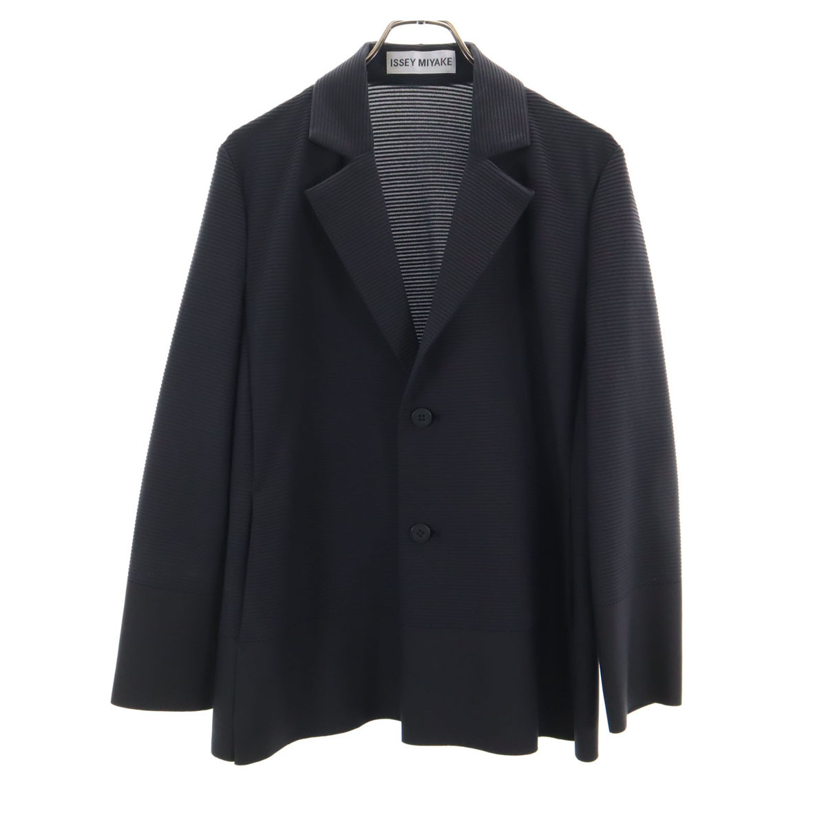 ISSEY MIYAKE イッセイミヤケ 日本製 テーラードジャケット ブラック メンズ拍卖