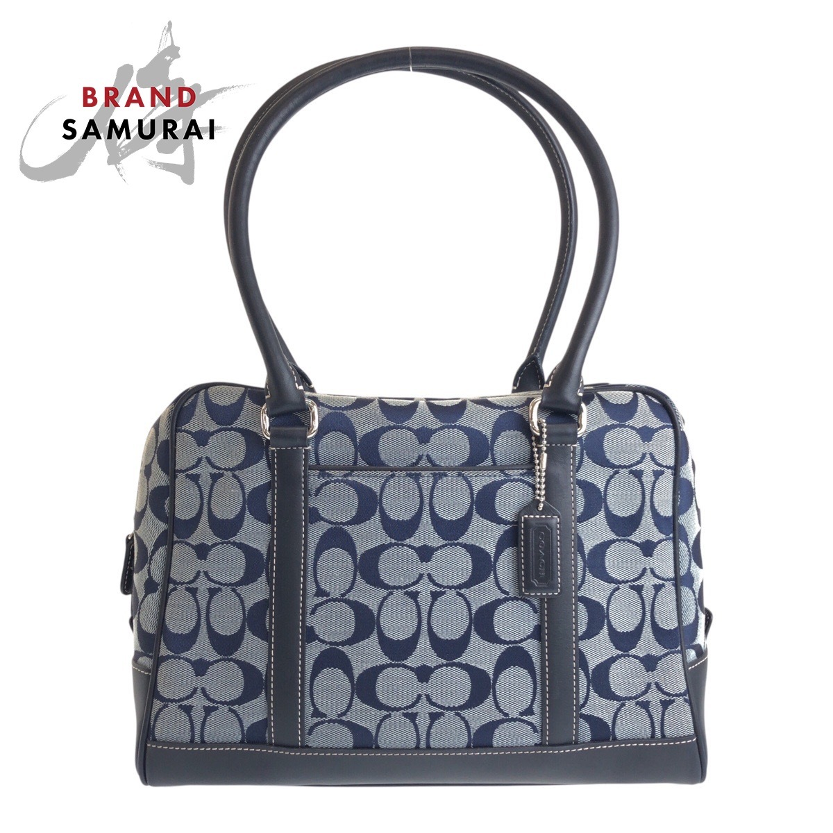 COACH コーチ シグネチャー ネイビー シルバー金具 キャンバス/レザー L1J-6097 ショルダーバッグ レディース 505003拍卖