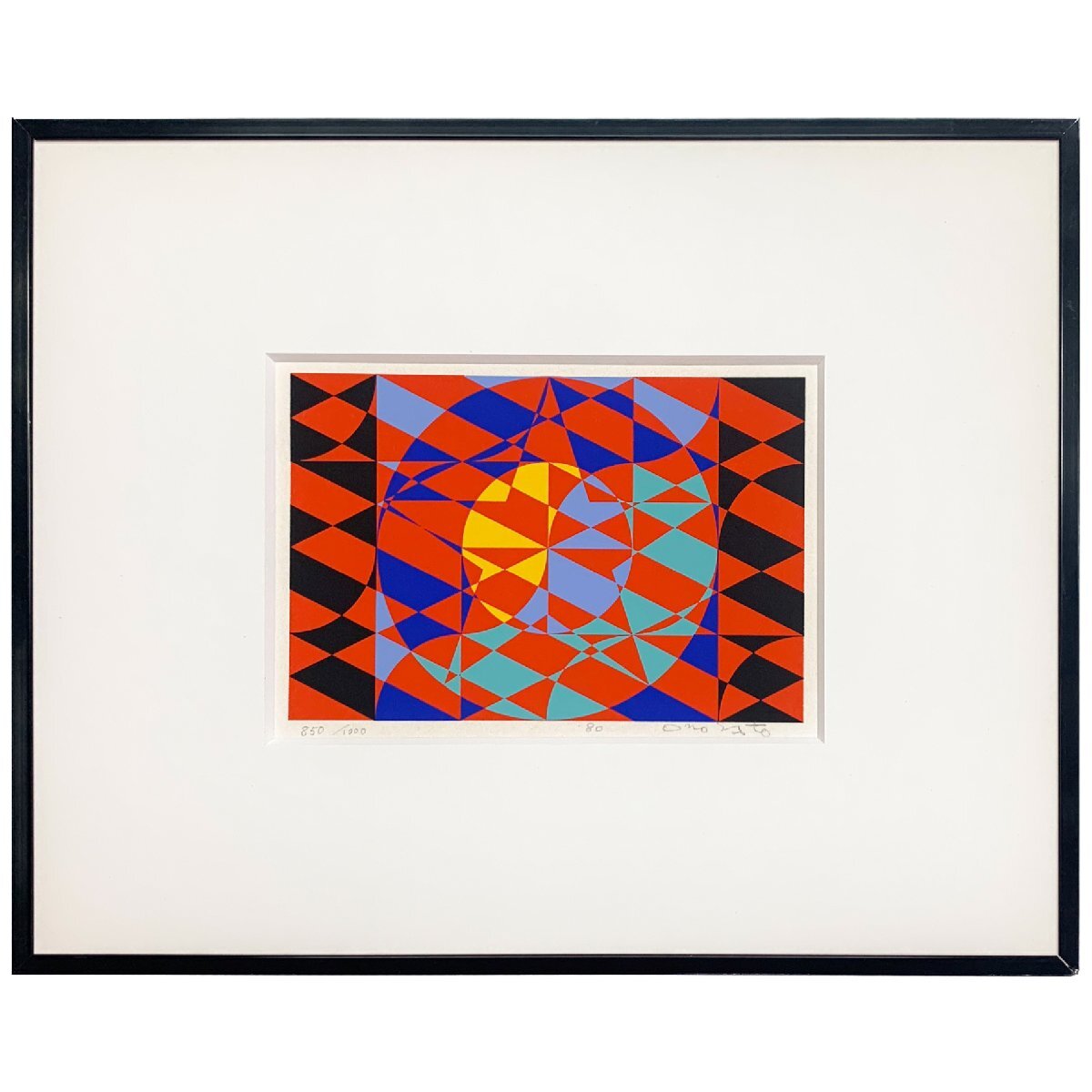 【SHIN】オノサト・トシノブ「Stars (Earth)」シルクスクリーン ed.850/1000 1980年作 直筆サイン有 額装 Toshinobu ONOSATO拍卖