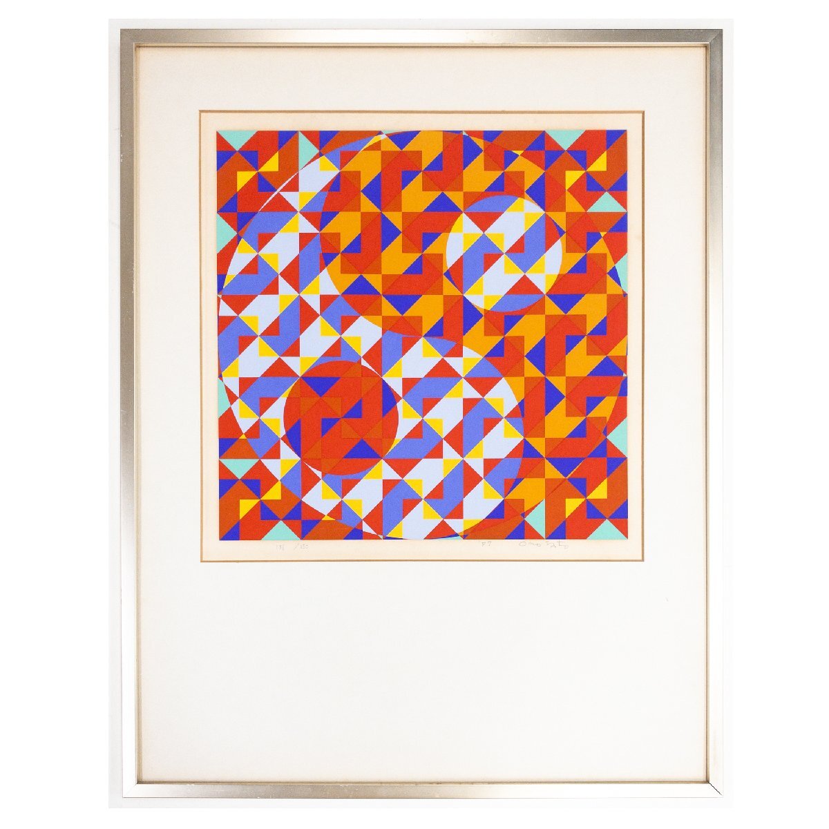 【SHIN】オノサト・トシノブ 「Silk-90」 シルクスクリーン ed.136/150 1977年 直筆サイン有 額装 Toshinobu ONOSATO拍卖