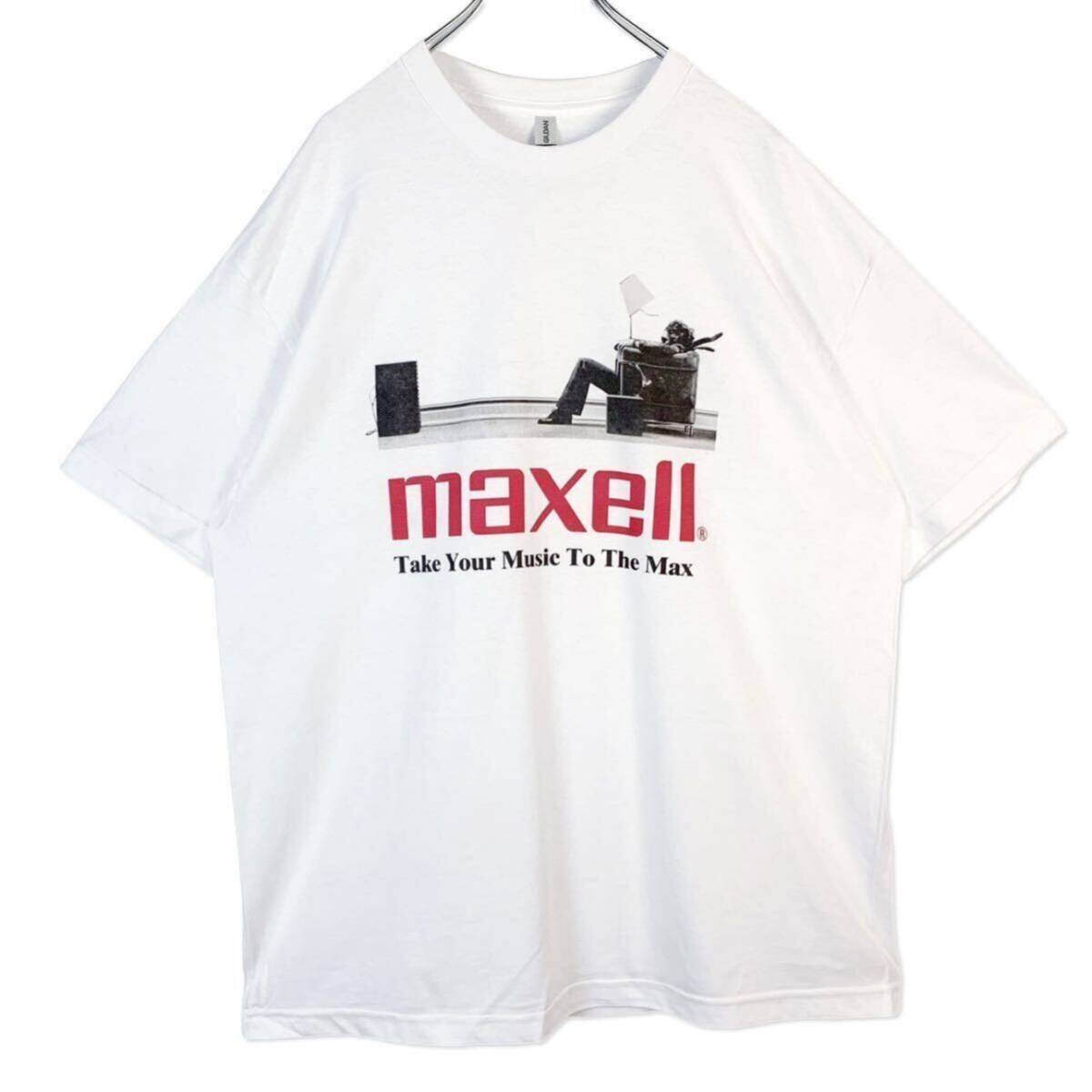 SALE Maxell マクセルTシャツ XXLサイズ 企業物 ホワイト 白 大判 デカロゴ 90s USA アメリカ セール 製 00s STP y2k ヴィンテージ 古着拍卖