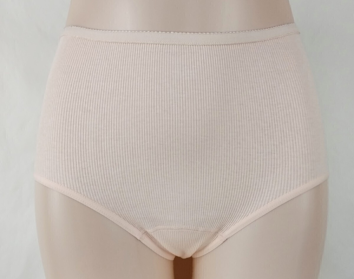 深履きショーツ レトロショーツ L リブショーツ 未使用 サーモン系ピンク拍卖