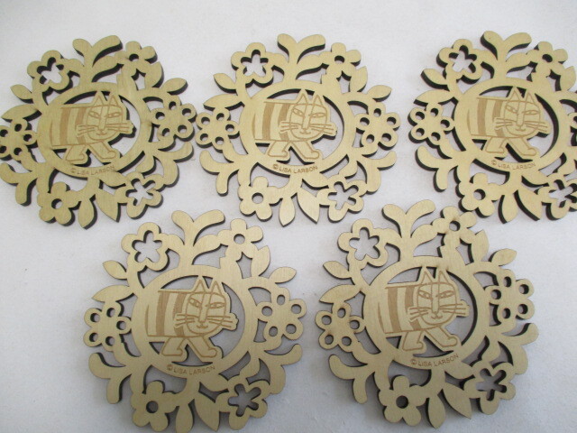 リサラーソン マイキー 木製 コースター 5個 未使用拍卖