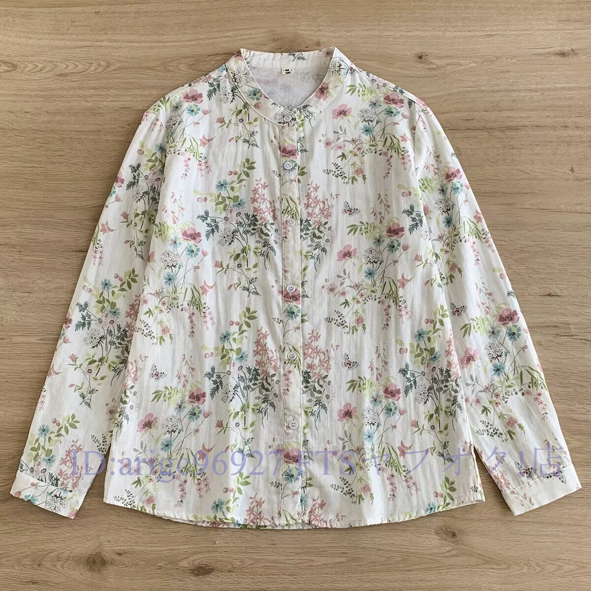 新品★レディーストップス 長袖シャツ 綿コットンシャツ ダブルガーゼ 素敵柄 肌触りいい 通気性いい シャツ トップス ブラウス拍卖