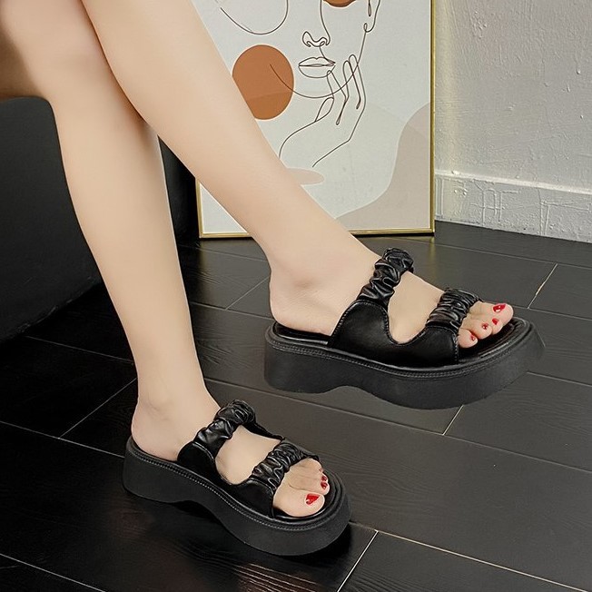 【在庫処分】 24cm レディース サンダル 厚底 歩きやすい おしゃれ ダブルベルト フラットサンダル 黒 ブラック M444拍卖