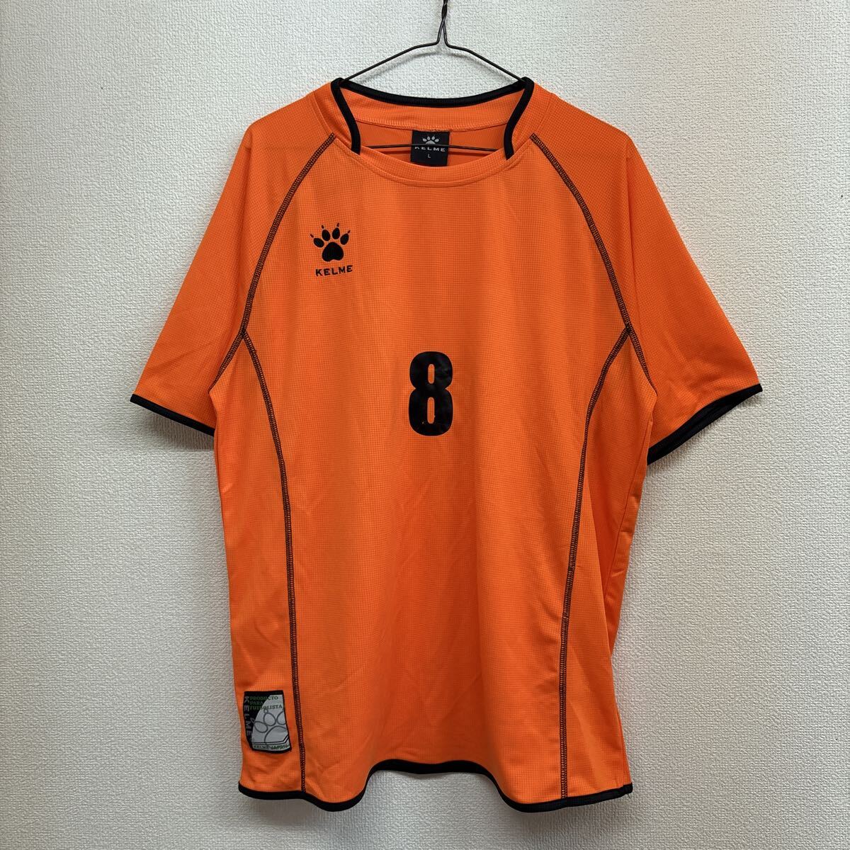 7.KELME ケルメ 半袖Tシャツ スポーツウェア ゲームシャツ #8 オレンジ サイズL拍卖