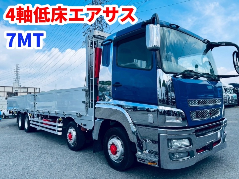 H27年7速MT4軸低床平ボディー★13.9t積載拍卖