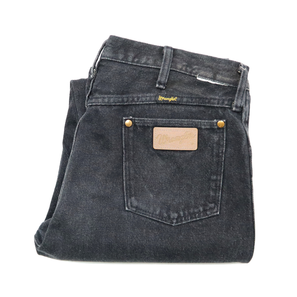 80s 90s ビンテージ WRANGLER ラングラー 13MWZPB USA製 先染め ブラック デニム パンツ W35 L36 古着 ジーンズ ジーパン 黒 ストレート拍卖