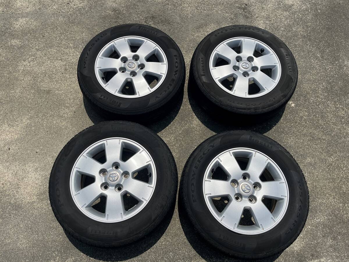 ヴォクシー 60系 ノア AZR60G AZR65G 15インチ トヨタ純正アルミホイール 5穴 PCD114.3 6J +50 2023年製造 195/65R15 ピレリ POWERGY 拍卖
