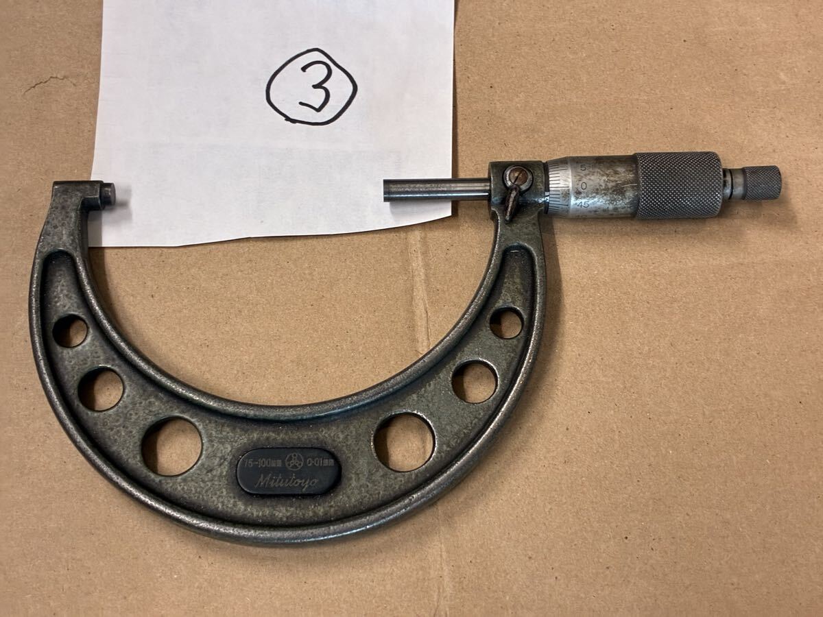中古品 外側マイクロメーター ミツトヨ 75-100mm 0.01mm マイクロメーター 測定器 Mitutoyo ③拍卖
