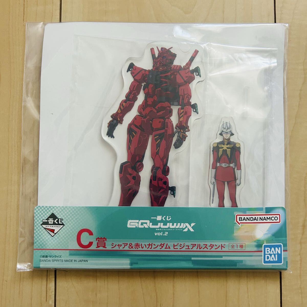 未使用 ガンダム ジークアクス シャア&赤いガンダム ビジュアルスタンド 一番くじ拍卖