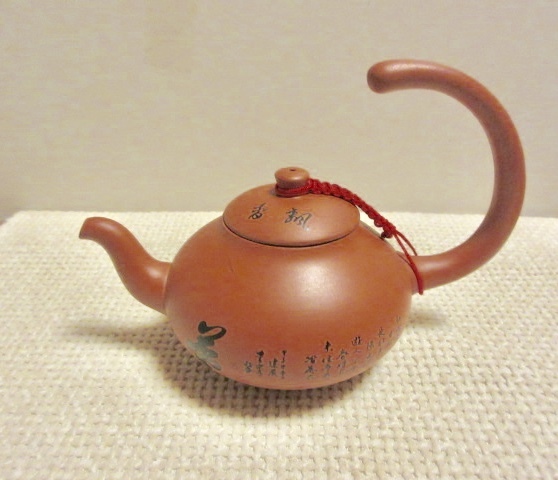 茶道具★【中国古玩】★中国茶★朱泥茶注ぎ★漢詩入り★1点のみ★未使用品★ ATJ-485拍卖