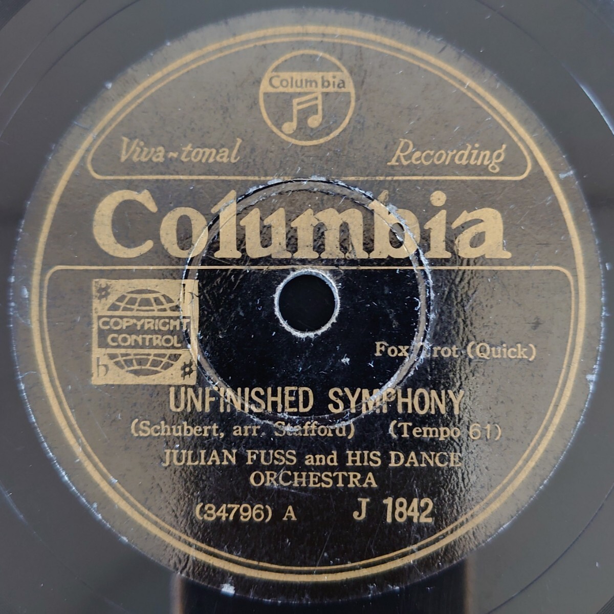 【SP盤レコード】Columbia J1842/UNFINISED SYMPHONY/TROVATORE/JULIAN FUSS and HIS DANCE ORCHESTRA拍卖