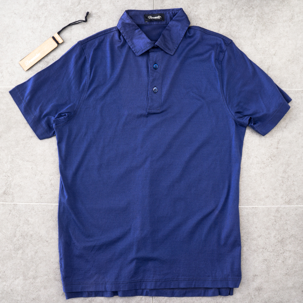 新品★イタリア製 DRUMOHR シルキー コットン 鹿の子 ジャージー ニット 半袖 ポロシャツ S 送料込 メンズ ドルモア シャツ拍卖