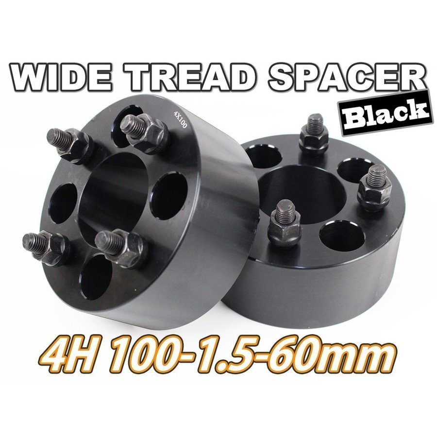ワイドトレッドスペーサー 4H 2枚組 PCD100-1.5 60mm 黒 ワイトレ拍卖